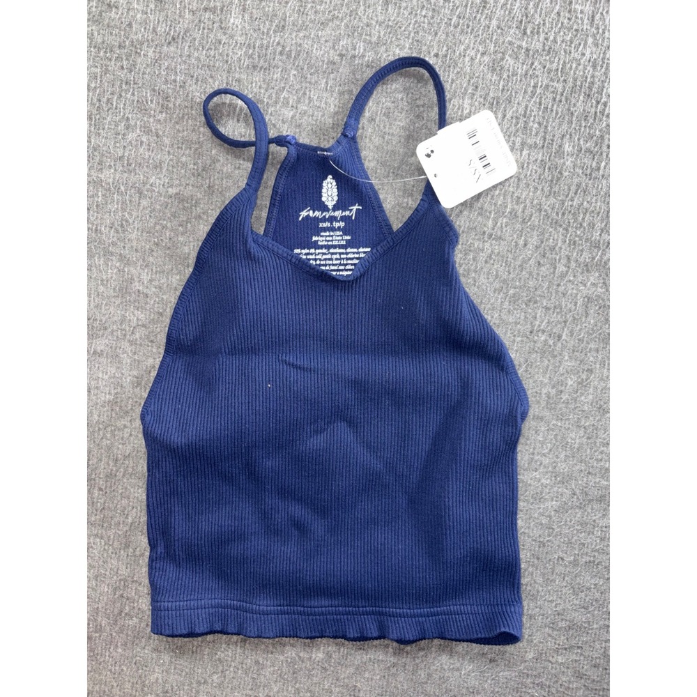 Free People FP Movement Happiness Runs Crop Tank Deepest Navy XS/S OB1054891